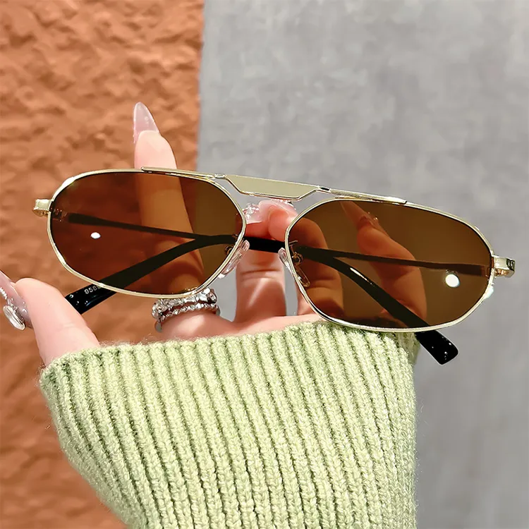 YUZHAOLIN Metal Irregular Shape Sunglasses Unisex-9
