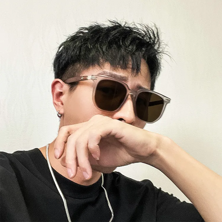 YUZHAOLIN TR/Memory Plastic Metal Oval Sunglasses Unisex-2