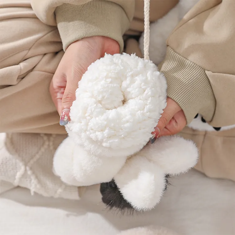 YUZHAOLIN Faux Rabbit Fur Knit Gloves Unisex-3