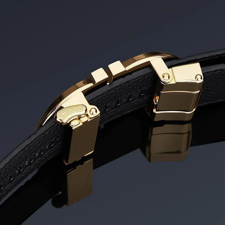 YUZHAOLIN Cow Split Leather Belts Men's Width 3.5CM-1