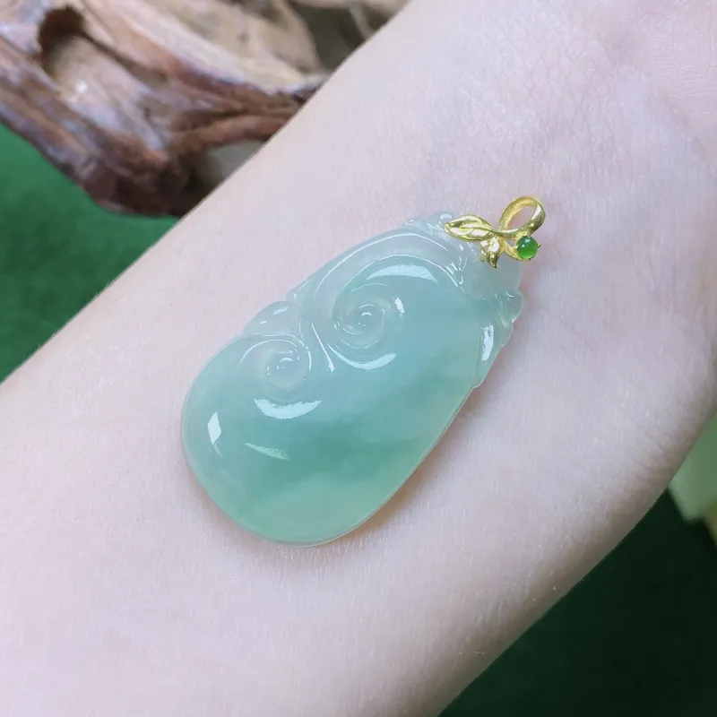 PUPAN Ice Glutinous Jadeite Pendants Women's-4