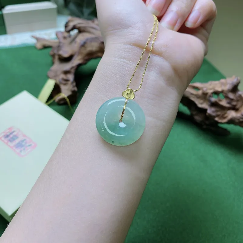 PUPAN Ice Glutinous Jadeite Pendants Women's-2
