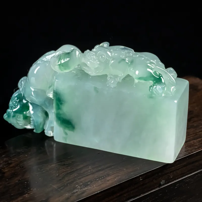 PUPAN Ice Glutinous Jadeite Seals Unisex-2