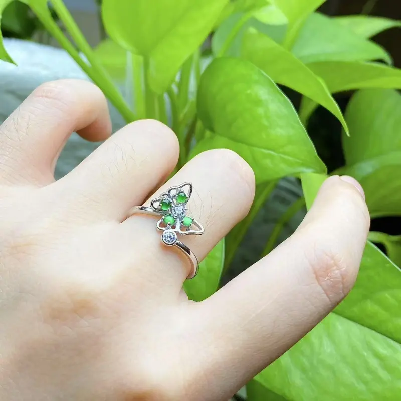 PUPAN Ice Glutinous Jadeite Rings Women's-1