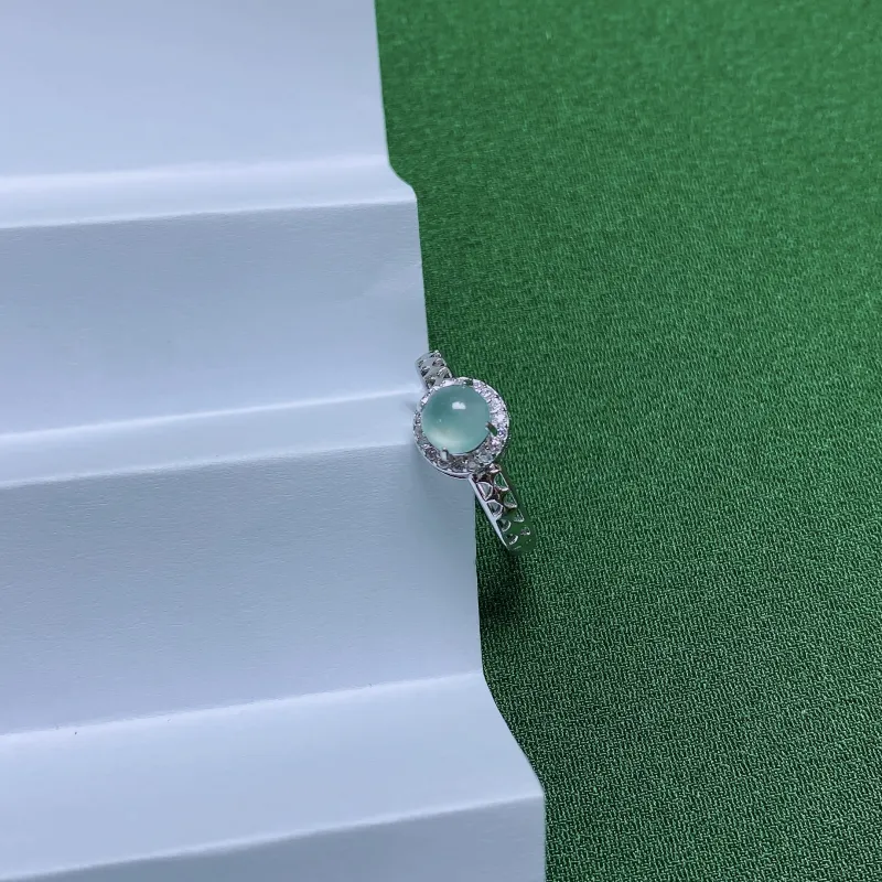 PUPAN Ice Glutinous Jadeite Rings Women's-3