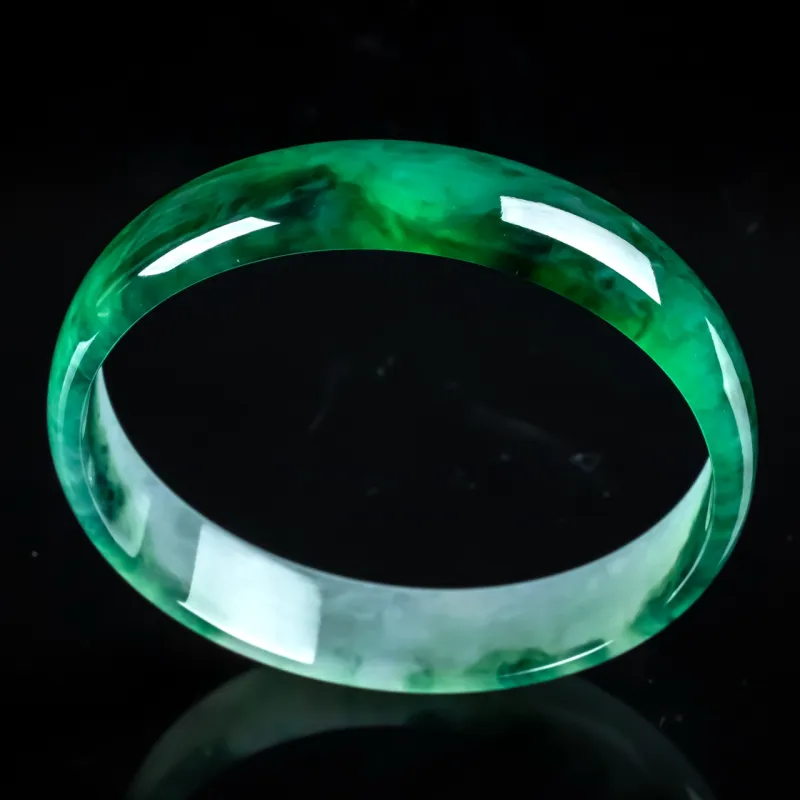 PUPAN Ice Glutinous Jadeite Bangles Women's-3