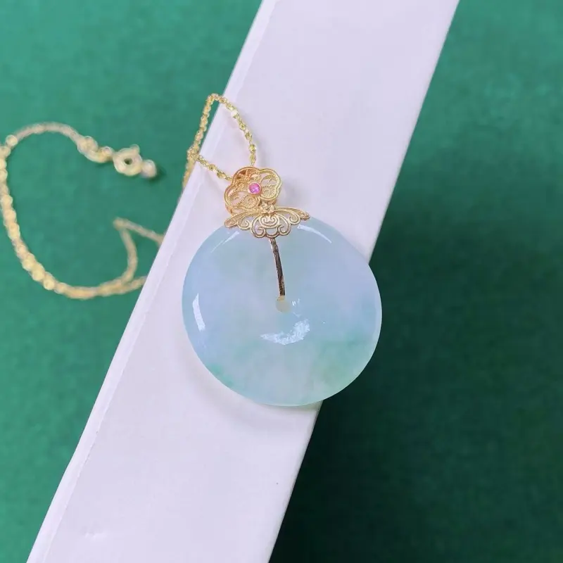 PUPAN Ice Glutinous Jadeite Pendants Women's-6