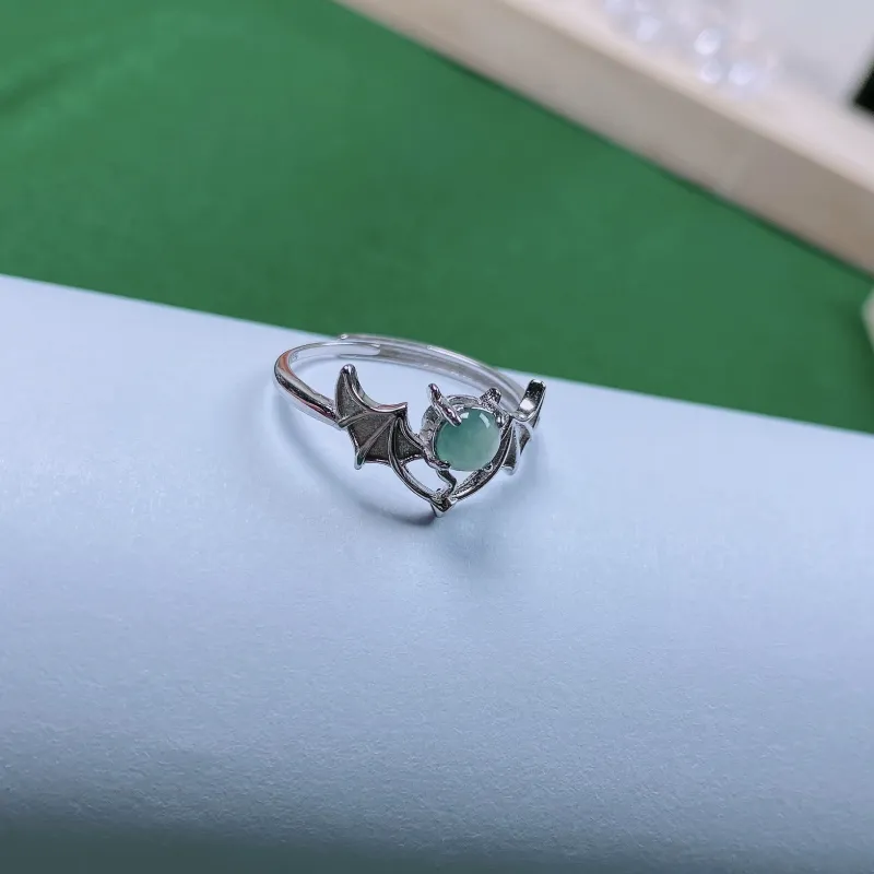 PUPAN Ice Glutinous Jadeite Rings Women's-4