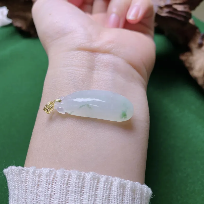 PUPAN Ice Glutinous Jadeite Pendants Women's-5