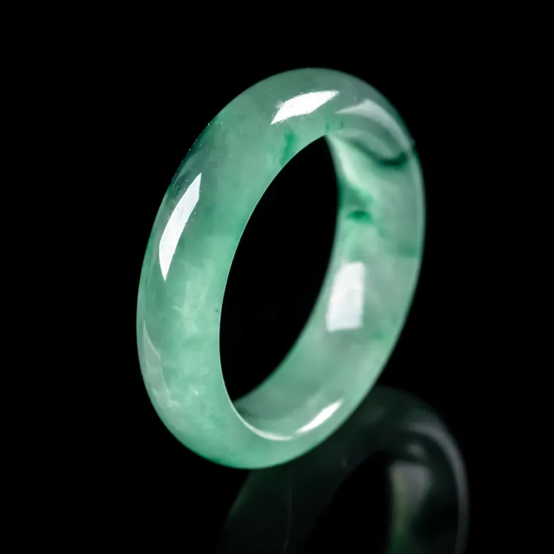 PUPAN Ice Glutinous Jadeite Rings Unisex-4
