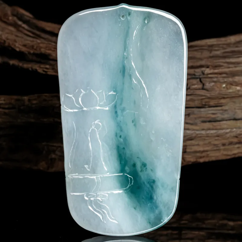 PUPAN Ice Glutinous Jadeite Pendants Unisex-4