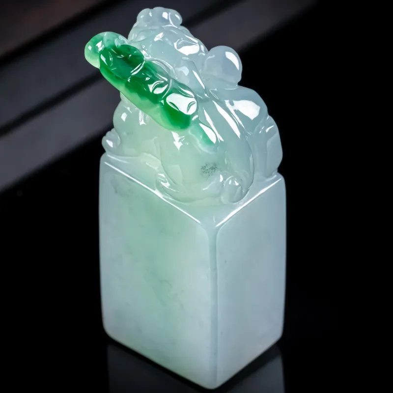PUPAN Ice Glutinous Jadeite Seals Unisex-3