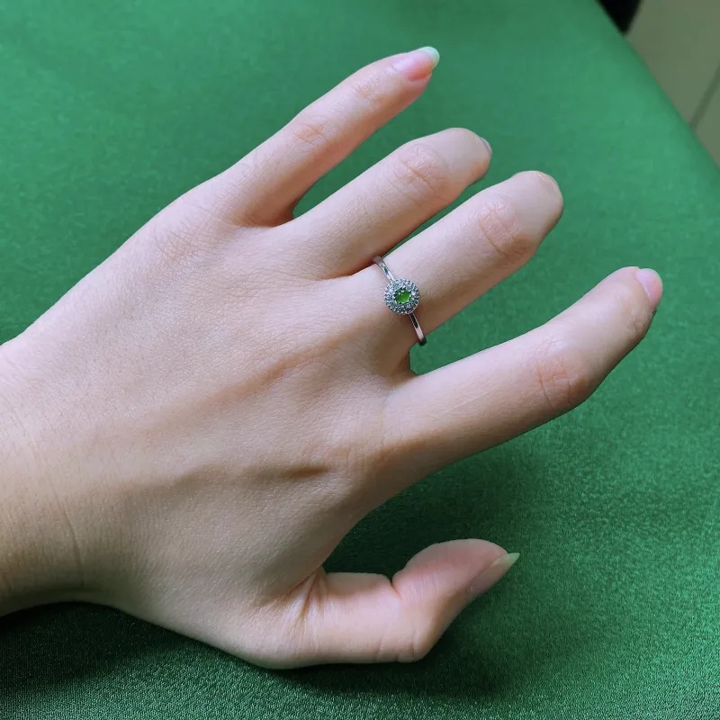 PUPAN Ice Glutinous Jadeite Rings Women's-2
