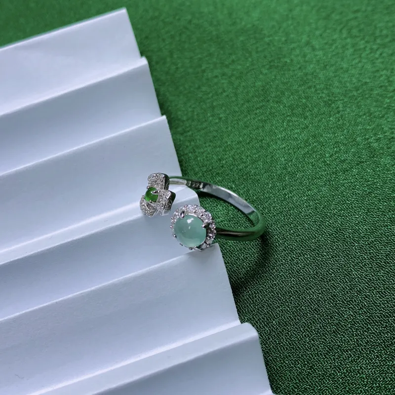 PUPAN Ice Type Jadeite Rings Women's-5