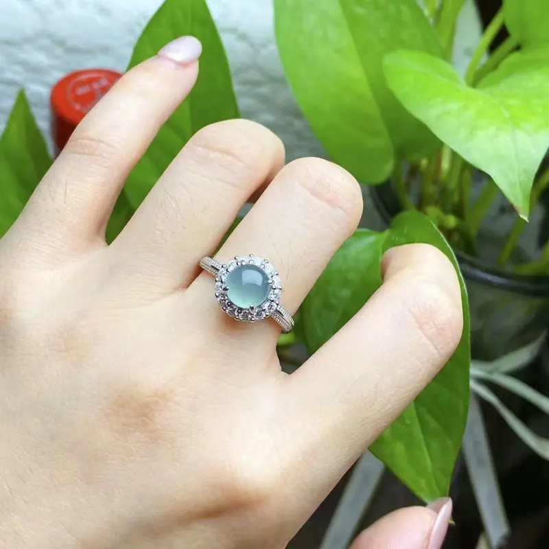 PUPAN Ice Glutinous Jadeite Rings Women's-1