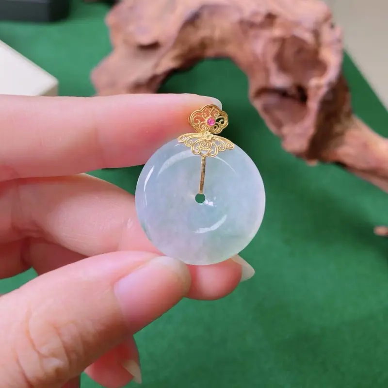 PUPAN Ice Glutinous Jadeite Pendants Women's-2
