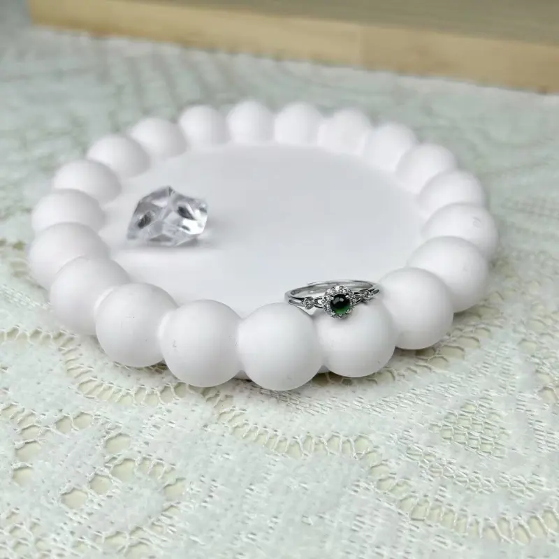 PUPAN Ice Glutinous Jadeite Rings Women's-3