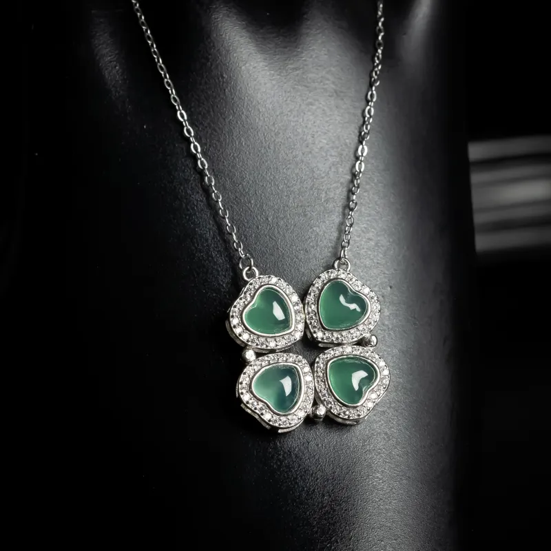 PUPAN Ice Type New Chinese Style Jadeite Necklace With Unique Design Women's-1