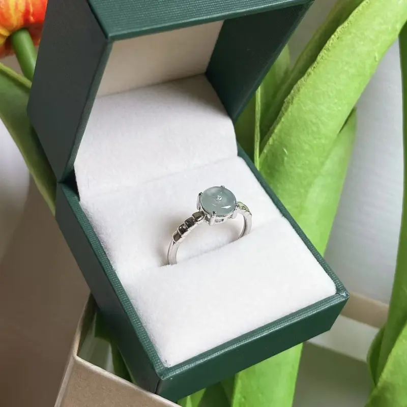 PUPAN Ice Glutinous Jadeite Rings Women's-2
