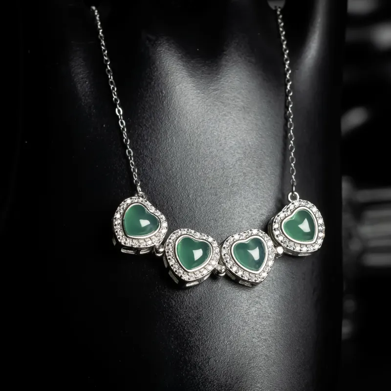 PUPAN Ice Type New Chinese Style Jadeite Necklace With Unique Design Women's-3