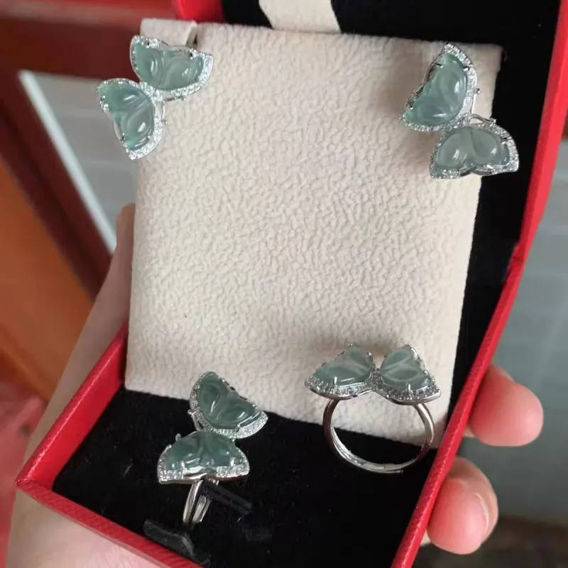 PUPAN Ice Type Jadeite Rings Women's-7
