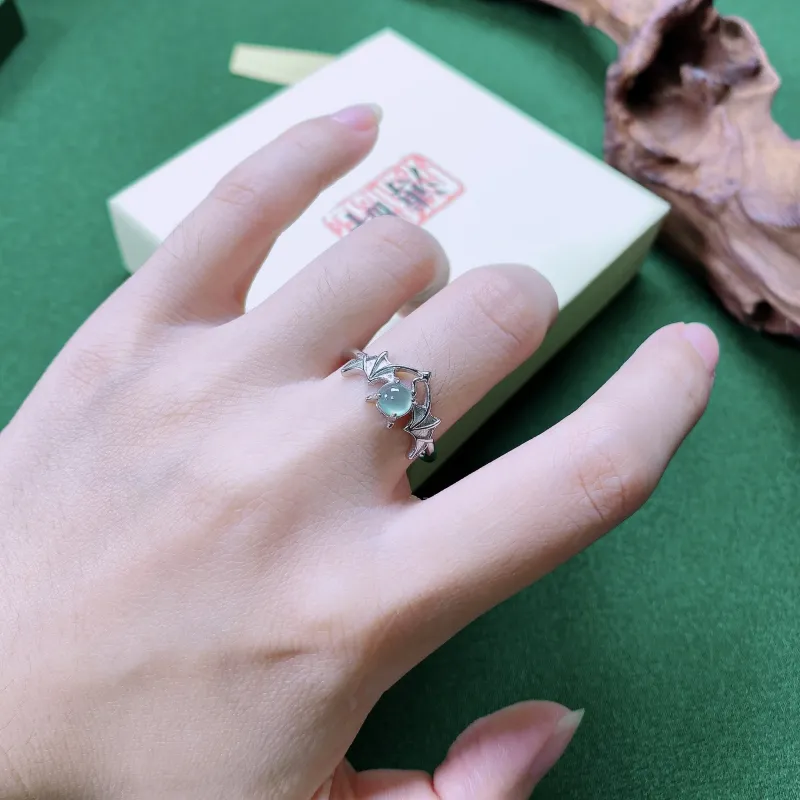 PUPAN Ice Glutinous Jadeite Rings Women's-1