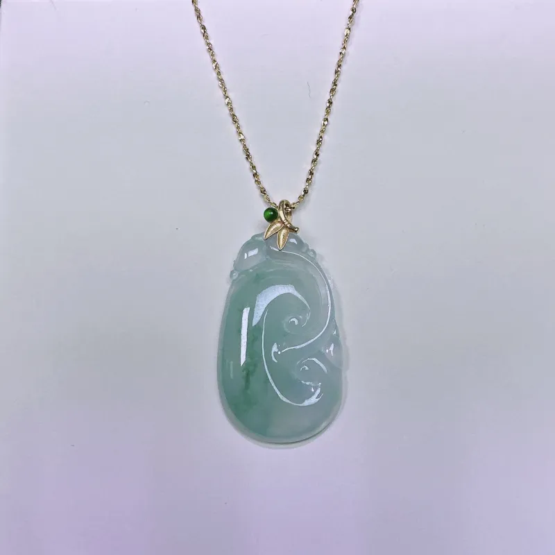 PUPAN Ice Glutinous Jadeite Pendants Women's-1