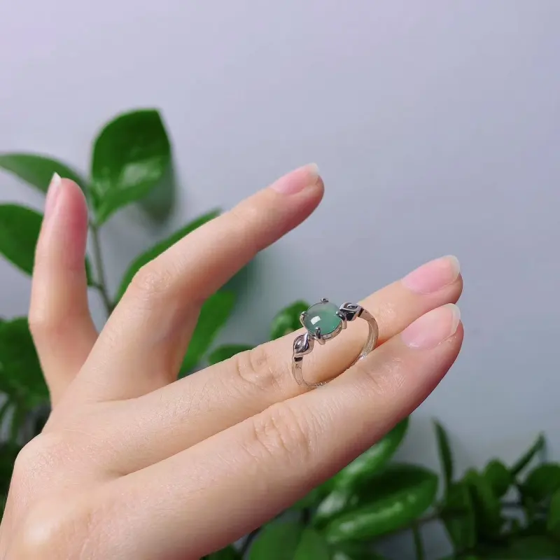 PUPAN Ice Glutinous Jadeite Rings Women's-2
