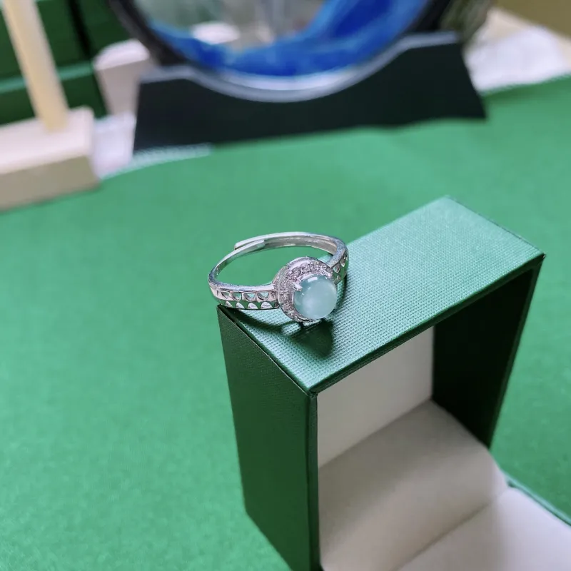PUPAN Ice Glutinous Jadeite Rings Women's-4