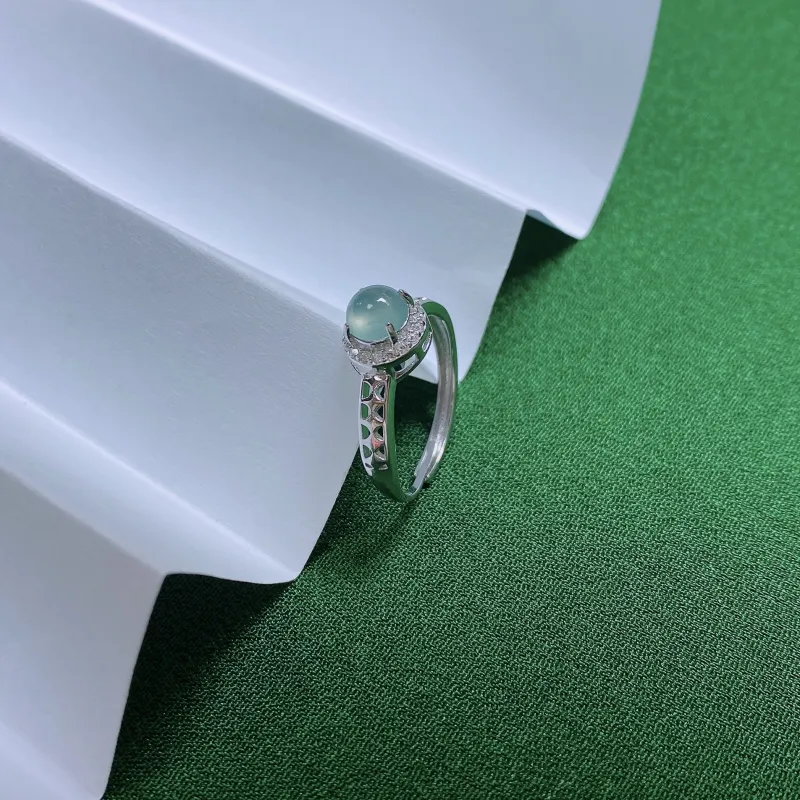 PUPAN Ice Glutinous Jadeite Rings Women's-2