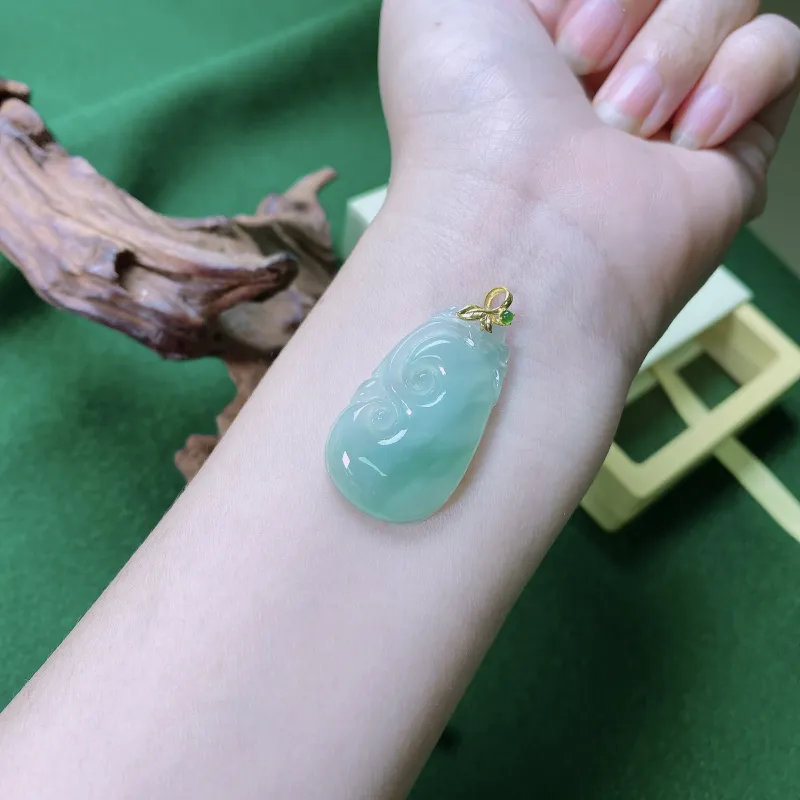 PUPAN Ice Glutinous Jadeite Pendants Women's-3