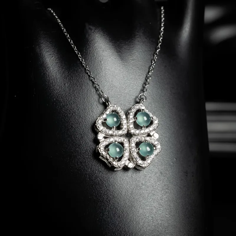 PUPAN Ice Glutinous Jadeite Necklaces Women's-1