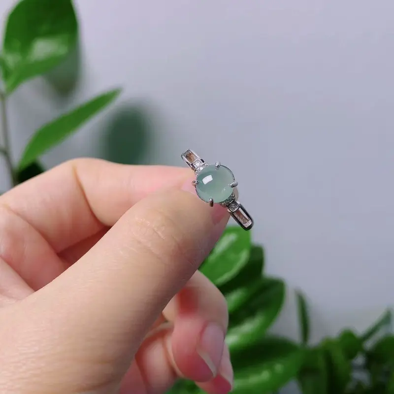PUPAN Ice Glutinous Jadeite Rings Women's-1