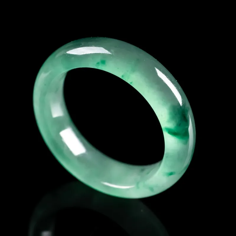 PUPAN Ice Glutinous Jadeite Rings Unisex-3