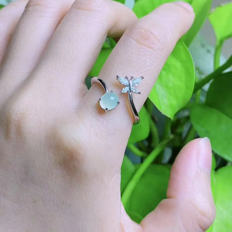 PUPAN Ice Glutinous Jadeite Rings Women's-1