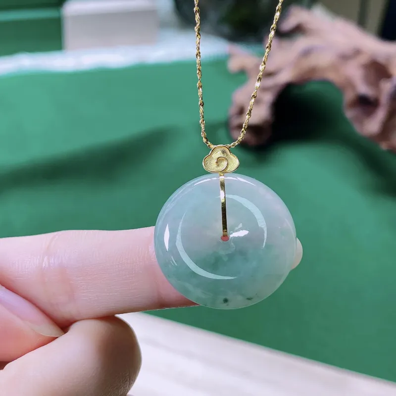 PUPAN Ice Glutinous Jadeite Pendants Women's-4
