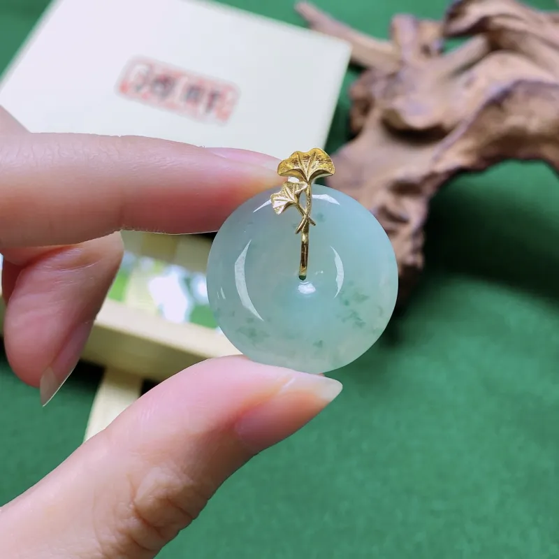 PUPAN Ice Glutinous Jadeite Pendants Women's-2