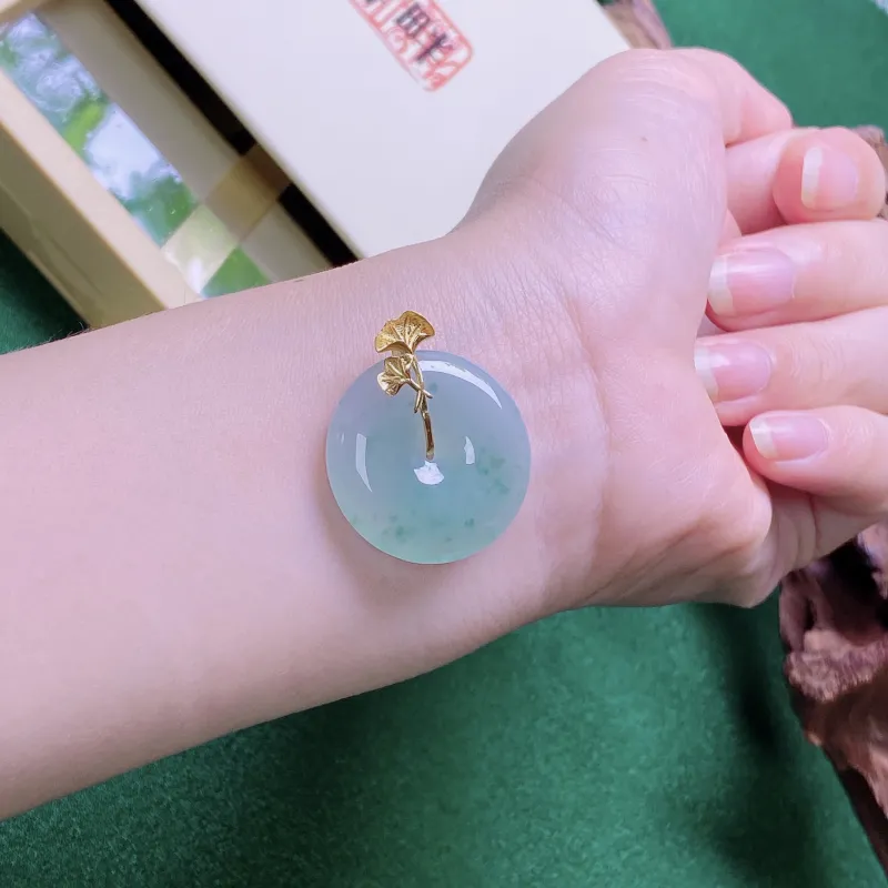 PUPAN Ice Glutinous Jadeite Pendants Women's-3