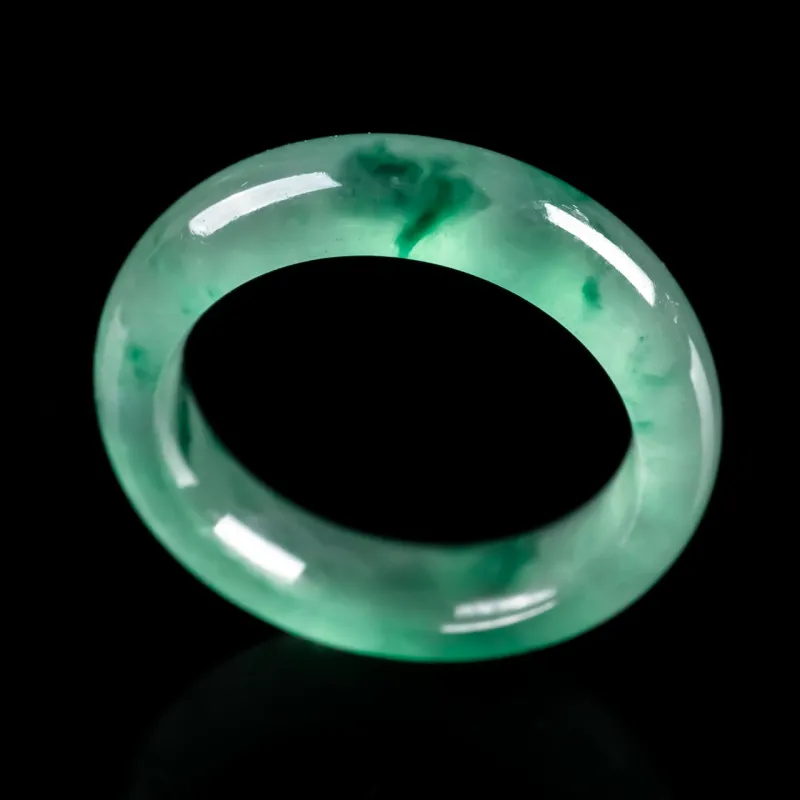 PUPAN Ice Glutinous Jadeite Rings Unisex-2