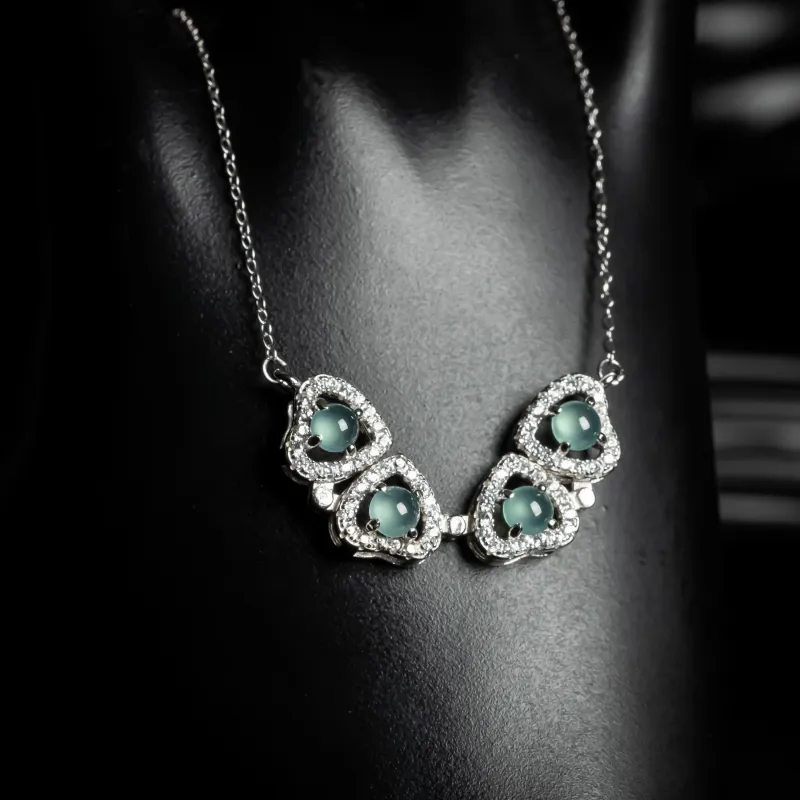 PUPAN Ice Glutinous Jadeite Necklaces Women's-3