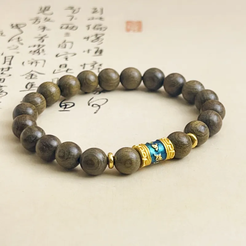 JUANLAN Green Sandalwood Wooden Bracelets Unisex-3