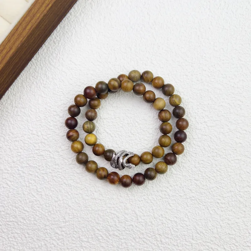 JUANLAN Green Sandalwood Bracelets Unisex-8