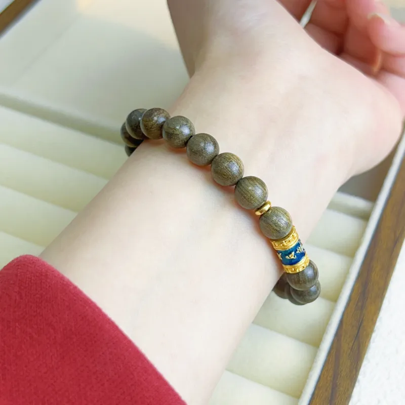 JUANLAN Green Sandalwood Wooden Bracelets Unisex-1