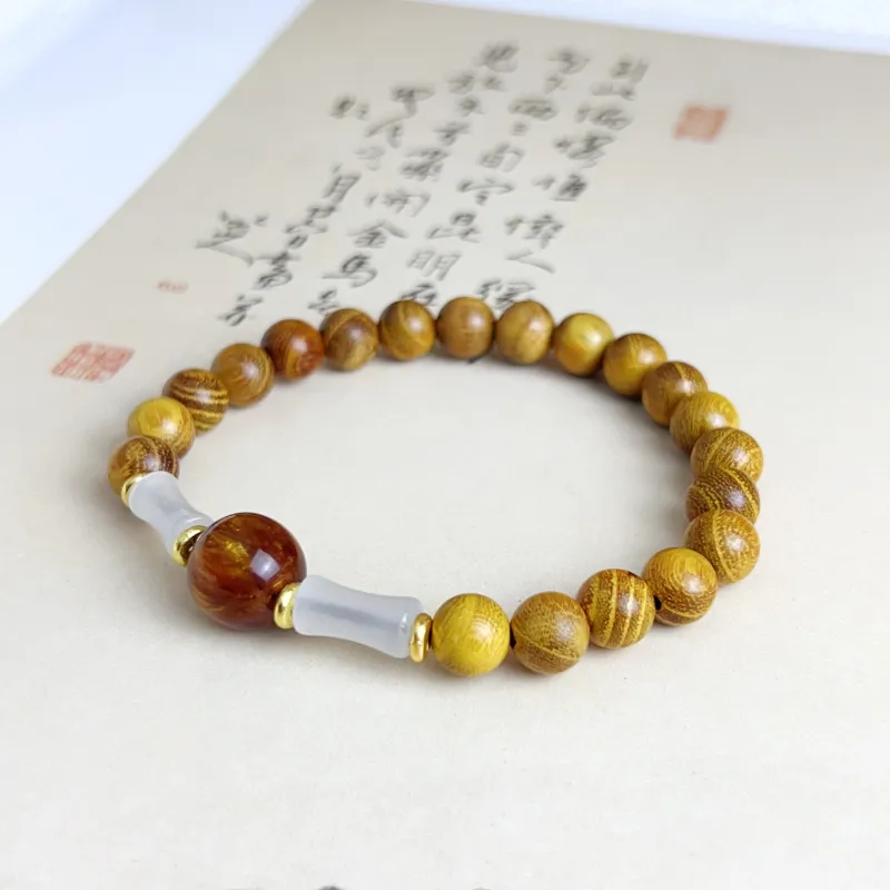 JUANLAN Golden Sandalwood Bracelets Unisex-1