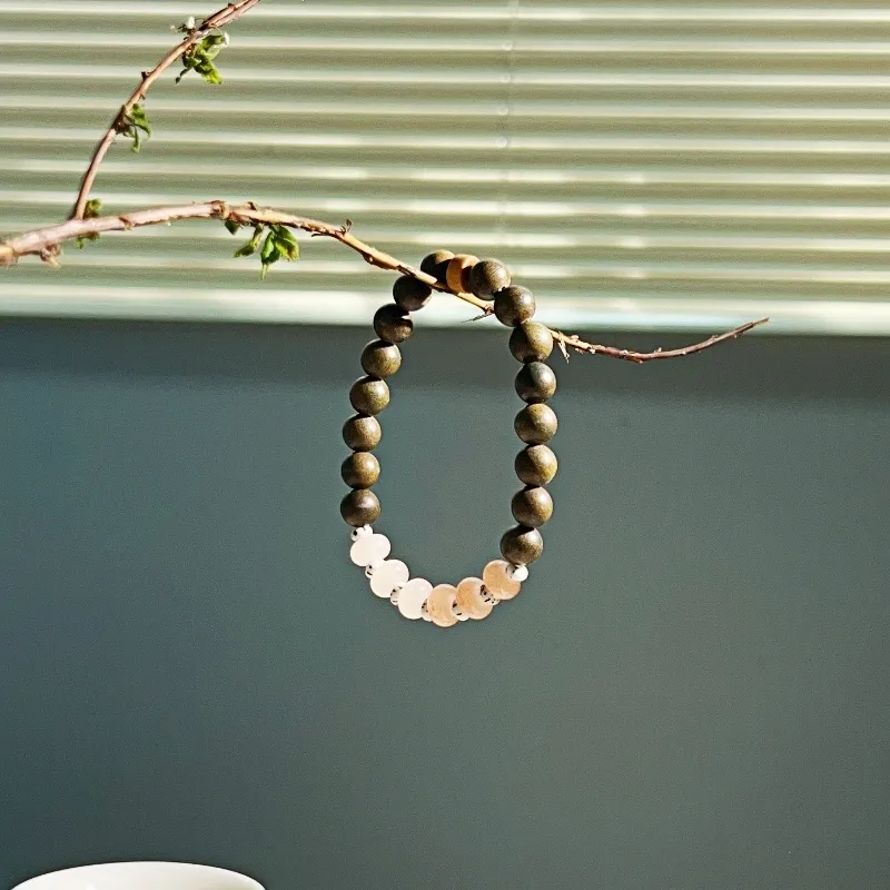 JUANLAN Green Sandalwood Bracelets Women's-4