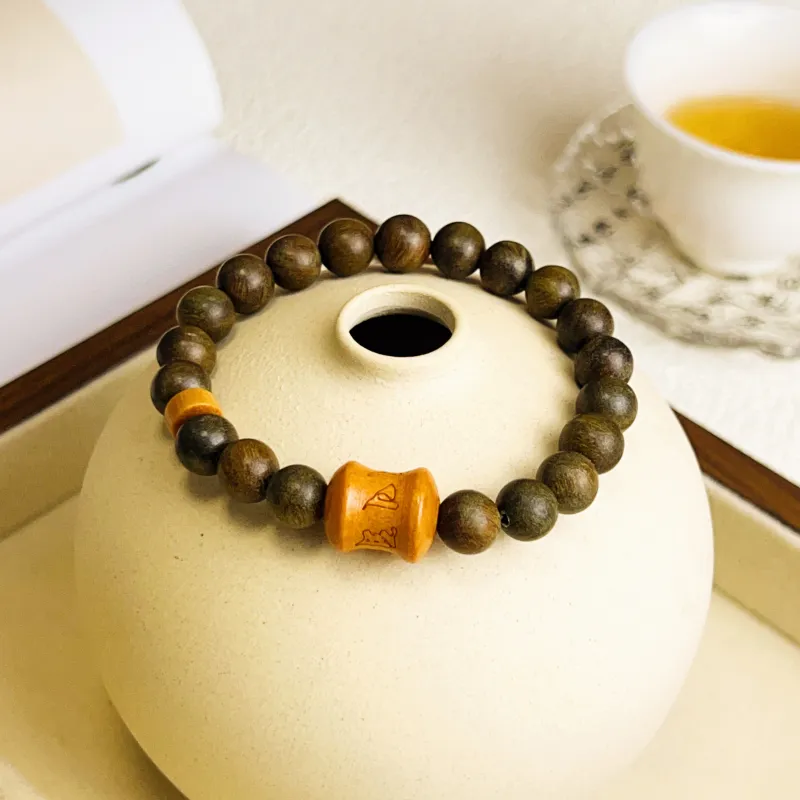JUANLAN Green Sandalwood Bracelets Unisex-1