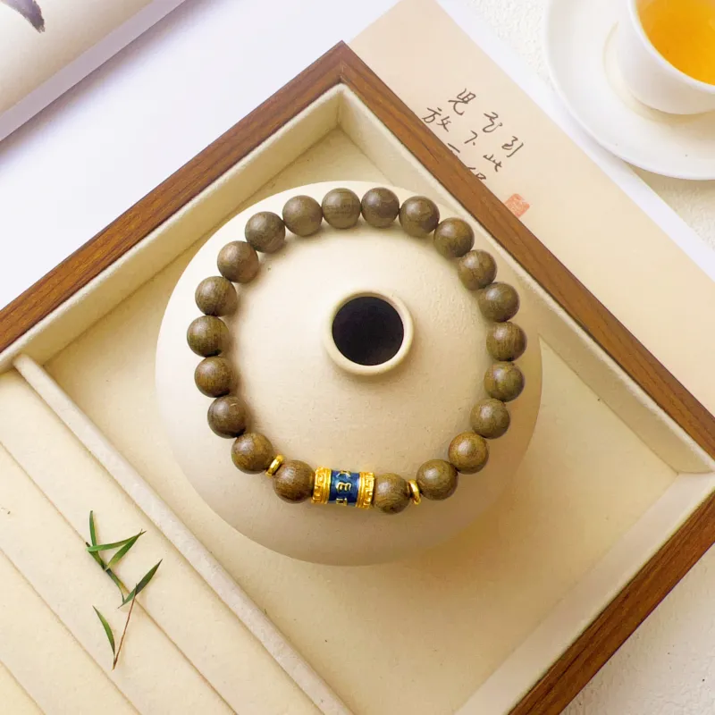 JUANLAN Green Sandalwood Wooden Bracelets Unisex-2