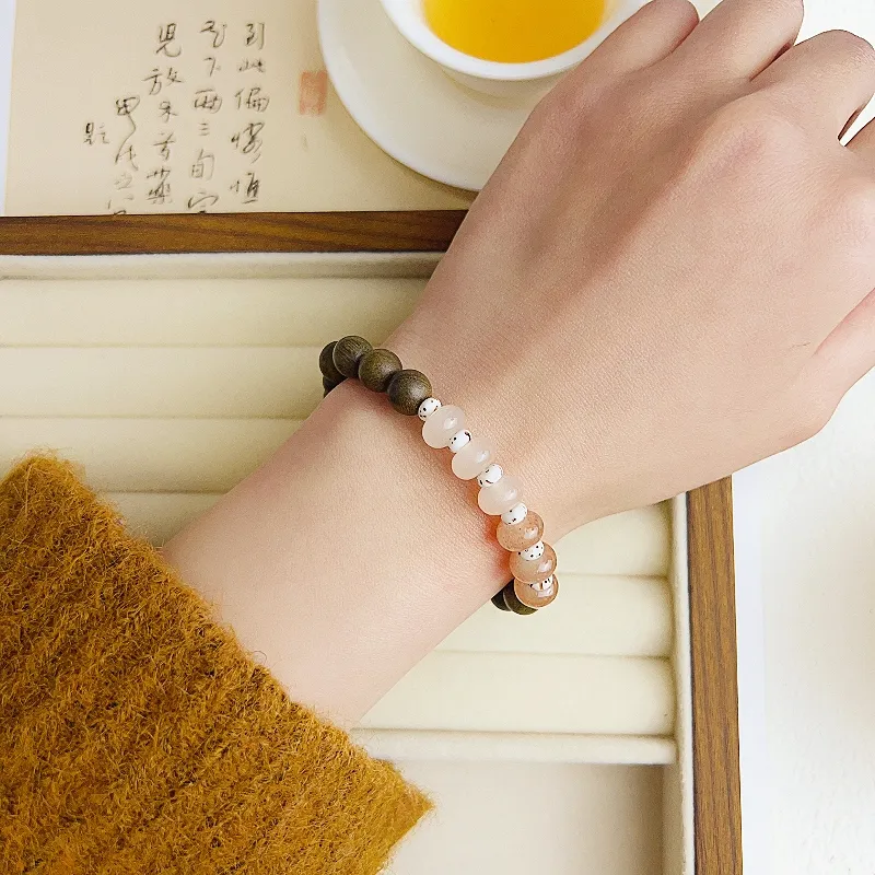 JUANLAN Green Sandalwood Bracelets Women's-3