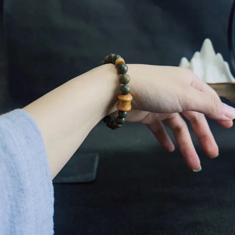 JUANLAN Green Sandalwood Bracelets Unisex-6