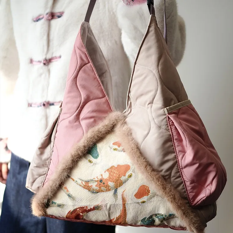 The HOUSE Yimazato Fabric Plush Shoulder Bag Crossbody Bag Regular Women's Brocade Carp Pattern-2